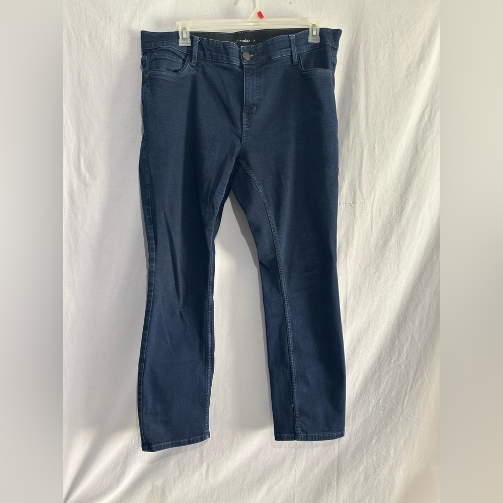 Liz Claiborne Women’s Size 16 Dark Wash Jeans – Elastic Waist Comfort Fit - Picture 2 of 5